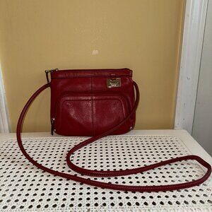 Tignanello Genuine Leather Red Crossbody Purse